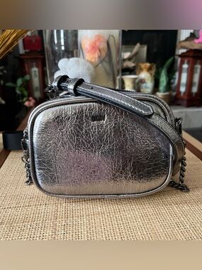 DKNY 3-in-1 Metallic‎ Pewter Crossbody Camera Bag